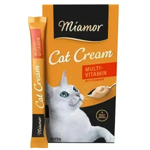 Рідкі ласощі для котів Miamor Cream Multi-Vitamin крем з вітамінами, мікроелементами та таурином 6 шт по 15 г