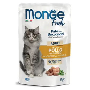 Вологий корм Monge Cat Wet FRESH Adult для дорослих котів з куркою та овочами 85 г