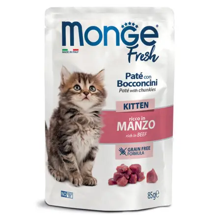 Влажный корм Monge Cat Wet FRESH Kitten для котят с говядиной 85 г
