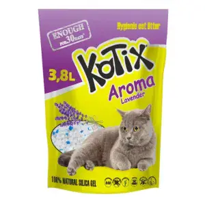 Силикагелевый наполнитель з ароматом Лаванди Kotix для кошачьего туалета, 3.8 л