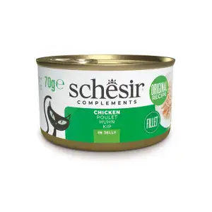 Вологий корм Schesir Chicken для дорослих котів з курячим феле в желе 70 г