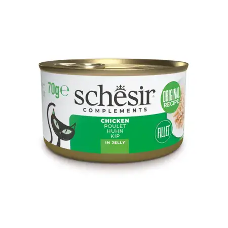 Вологий корм Schesir Chicken для дорослих котів з курячим феле в желе 70 г