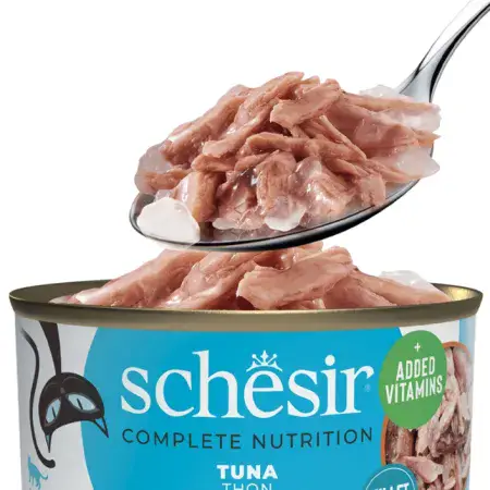 Повнораціонний вологий корм консерви для котів Schesir Tuna тунець в желе — банка 85г