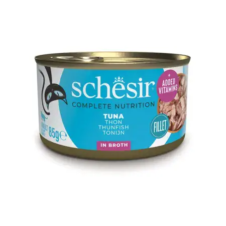 Влажный корм Schesir Tuna для взрослых кошек с тунцем в бульоне 85 г