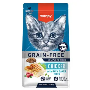 Сухий беззерновий корм Wanpy Kitten Grain Free Chicken для кошенят з куркою 1,5 кг