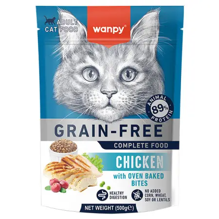 Сухий беззерновий корм Wanpy Adult Cat Grain Free Chicken для дорослих котів з куркою 500 г