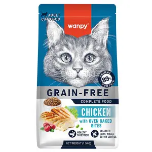 Сухий беззерновий корм Wanpy Adult Cat Grain Free Chicken для дорослих котів з куркою 1,5 кг