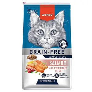 Сухий беззерновий корм Wanpy Adult Cat Grain Free Salmon для дорослих котів з лососем 8 кг