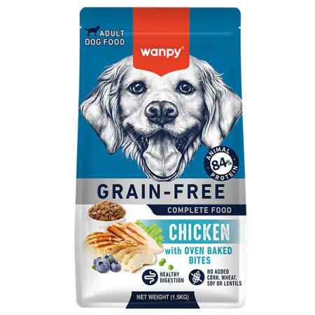 Сухий беззерновий корм Wanpy Adult Dog Grain Free Chicken для дорослих собак всіх порід з куркою 1,5 кг