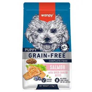 Сухий беззерновий корм Wanpy Puppy Dog Grain Free Salmon для цуценят всіх порід з лососем 1,5 кг