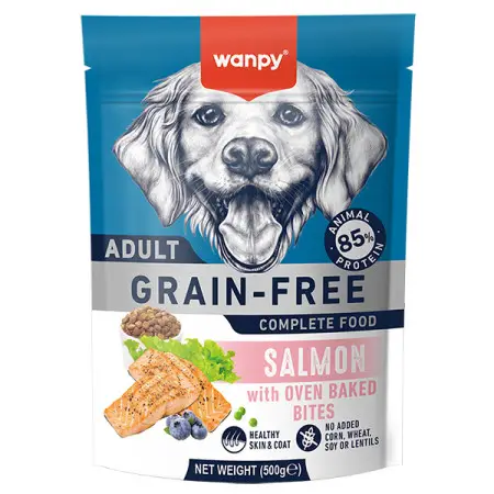 Сухой беззерновой корм Wanpy Dog Grain Free Salmon для взрослых собак всех пород с лососем 500 г