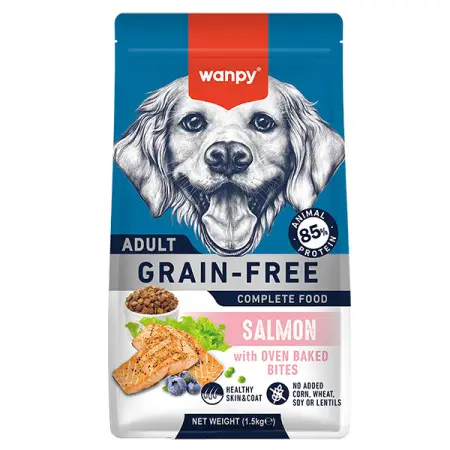 Сухий беззерновий корм Wanpy Adult Dog Grain Free Salmon для дорослих собак всіх порід з лососем 1,5 кг