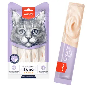 Рідкі ласощі для котів Wanpy Creamy Lickable Treats Tuna & Crab тунець краб 5шт по 14г