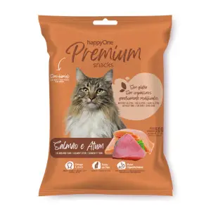 Премиум лакомство для кошек с лососем и тунцем happyOne Premium Cat Snack Salmon and Tuna 50 г