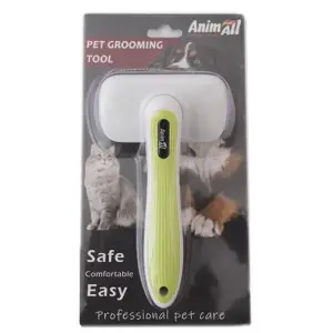 Пуходерка AnimAll Groom MG9702 для собак і котів, з автоматичною системою очищення, зелена