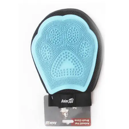 Рукавичка для вичісування шерсті AnimAll Groom MG9608 для тварин, блакитна