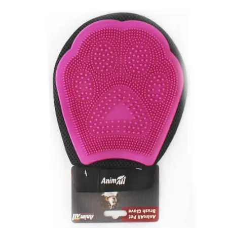 Рукавичка для вичісування шерсті AnimAll Groom MG9608 для тварин, рожева