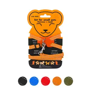 Шлея Dog Extreme з нейлону на планшеті для морських свинок, декоративних крис (ширина 10мм, В:22-29см) помаранчевий
