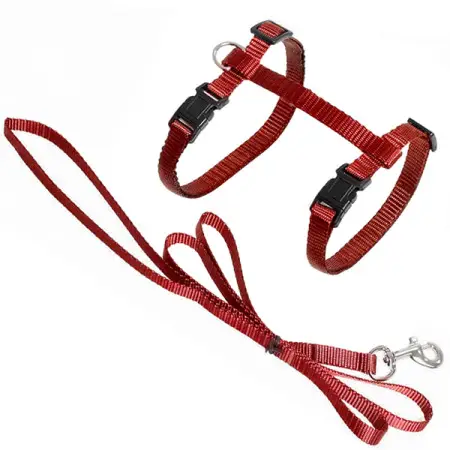 Flamingo Cat Harness and Leash Ziggi ФЛАМІНГО ЗІГГІ шлея та повідець для котів , Червоний