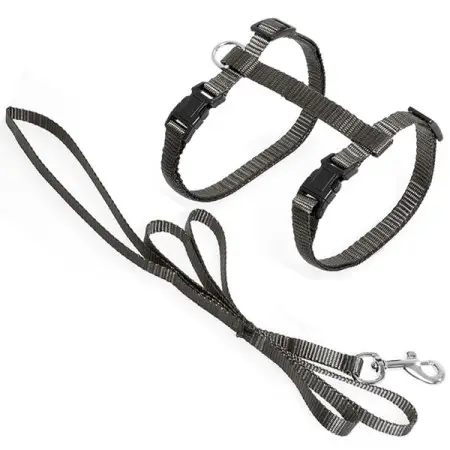 Flamingo Cat Harness and Leash Ziggi ФЛАМІНГО ЗІГГІ шлея та повідець для котів , Cіро-Коричневий