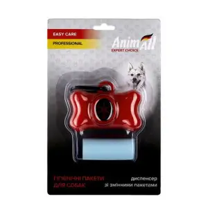 AnimAll диспенсер зі змінними пакетами 1 рулон/ 15 штук червоний, MA6601