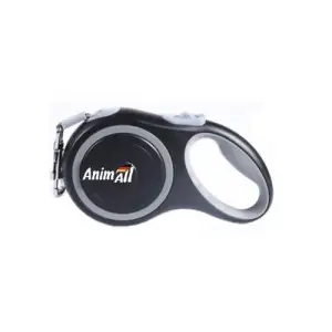 AnimAll рулетка-повідець до 15кг/3метра S Сірий-чорний