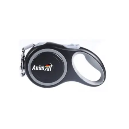 AnimAll рулетка-повідець до 15кг/3метра S Сірий-чорний