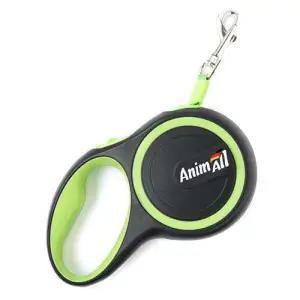 AnimAll рулетка-повідець до 50кг/5метрів L Салатово-чорний