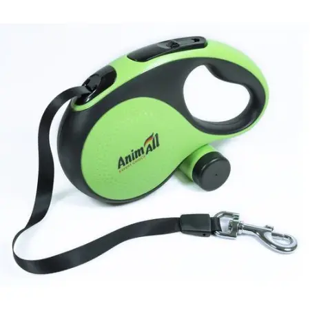 AnimAll рулетка-повідець з диспенсером L до 50 кг/5 метрів зелена, MS7016-B, (Х/24/Х)
