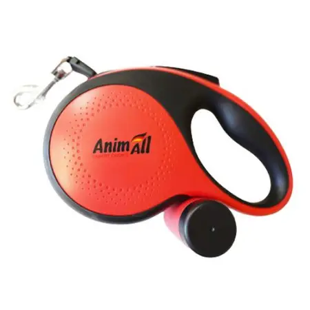 AnimAll рулетка-повідець з диспенсером XL до 50 кг/8 метрів червона, MS7016-B, (Х/24/Х)