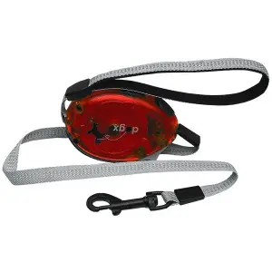 Flamingo Dogx2GO Belt Glassy L ФЛАМІНГО БЕЛТ ГЛАССІ повідець рулетка для собак до 35кг, світловідбивна стрічка 2м , Червоний
