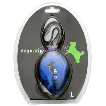 Flamingo Dogx2GO Belt Glassy L ФЛАМІНГО БЕЛТ ГЛАССІ повідець рулетка для собак до 35кг, світловідбивна стрічка 2м , Cиній
