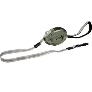Flamingo Dogx2GO Belt Glassy L ФЛАМІНГО БЕЛТ ГЛАССІ повідець рулетка для собак до 35кг, світловідбивна стрічка 2м , Сірий