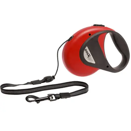 Flamingo Dogx2GO Cord М ФЛАМІНГО КОРД повідець рулетка для собак до 20кг, світловідбивний шнур 8м , Червоний