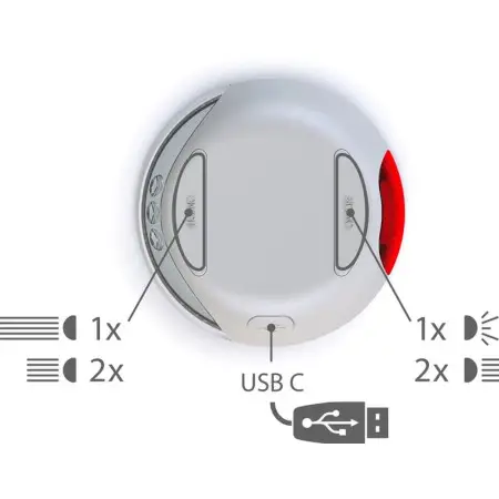 Фонарик на рулетку-поводок Flexi LED USB Черный