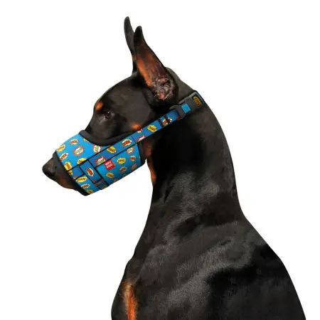 Намордник для собак WAUDOG Nylon, малюнок "ВАУ", пластиковий фастекс, розмір №3, О 25-34 см