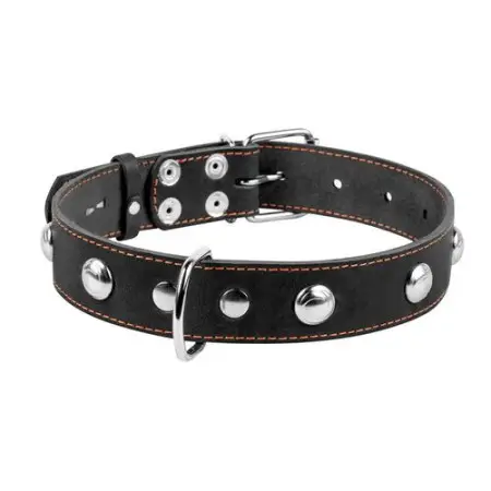 Нашийник "CoLLaR" одинарний з прикрасами (ширина 35мм, довжина 48-63см) чорний