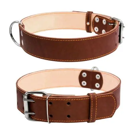 Ошейник CoLLaR двойной (ширина 45мм, длина 56-68см) коричневый