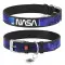 Ошейник для собак кожаный WAUDOG Design с QR паспортом, рисунок NASA21, L, Ш 25 мм, Дл 38-49 см черный
