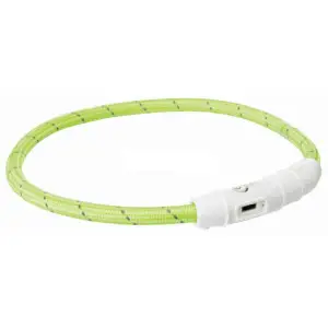 Нашийник Trixie Flash для собак, з підсвічуванням та USB, XS-S: 35 cм/7 мм, зелений
