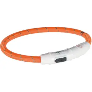 Нашийник Trixie Flash для собак, з підсвічуванням та USB, M-L: 45 cм/7 мм, помаранчевий
