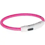 Нашийник Trixie Flash для собак, з підсвічуванням та USB, M-L: 45 cм/7 мм, рожевий