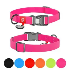 Ошейник для собак водостойкий WAUDOG Waterproof c QR-паспортом, пластиковая пряжка-фастекс, Ш 20 мм, Дл 28-40 см розовый