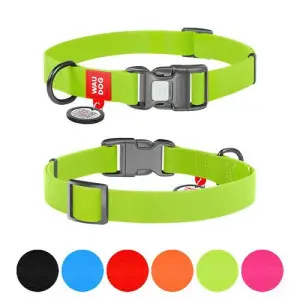 Ошейник для собак водостойкий WAUDOG Waterproof c QR-паспортом, пластиковая пряжка-фастекс, Ш 20 мм, Дл 28-40 см салатовый