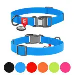 Ошейник для собак водостойкий WAUDOG Waterproof c QR-паспортом, пластиковая пряжка-фастекс, Ш 25 мм, Дл 38-58 см голубой
