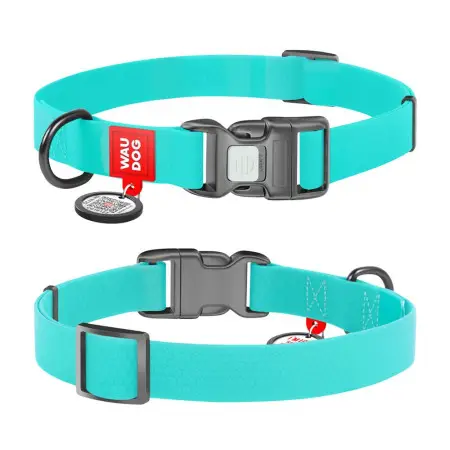 Ошейник для собак водостойкий WAUDOG Waterproof c QR-паспортом, светящийся, пластиковая пряжка-фастекс, Ш 25 мм, Дл 34-49 см