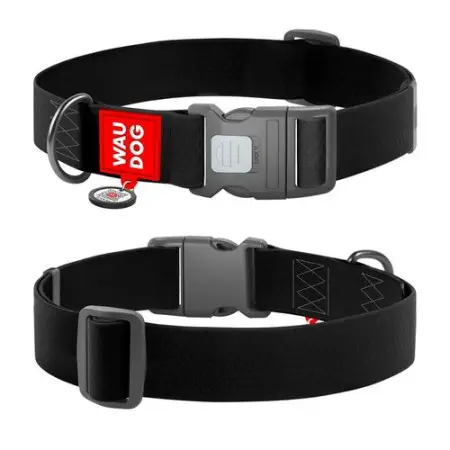 Ошейник для собак водостойкий WAUDOG Waterproof c QR паспортом, пластиковый фастекс, XXL, Ш 40 мм, Дл 46-70 см, черный