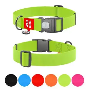 Ошейник для собак водостойкий WAUDOG Waterproof c QR паспортом, пластиковый фастекс, XXL, Ш 40 мм, Дл 46-70 см, салатовый