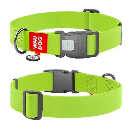 Ошейник для собак водостойкий WAUDOG Waterproof c QR паспортом, пластиковый фастекс, XXL, Ш 40 мм, Дл 46-70 см, салатовый