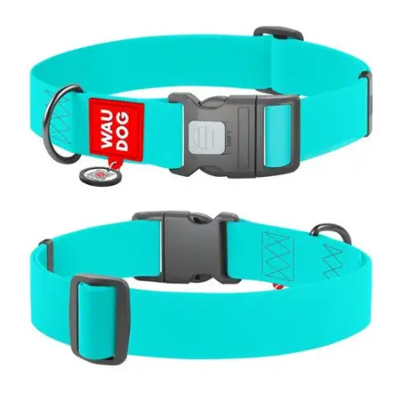 Ошейник для собак водостойкий WAUDOG Waterproof c QR паспортом, светящийся, пластиковый фастекс, XXL, Ш 40 мм, Дл 46-70 см